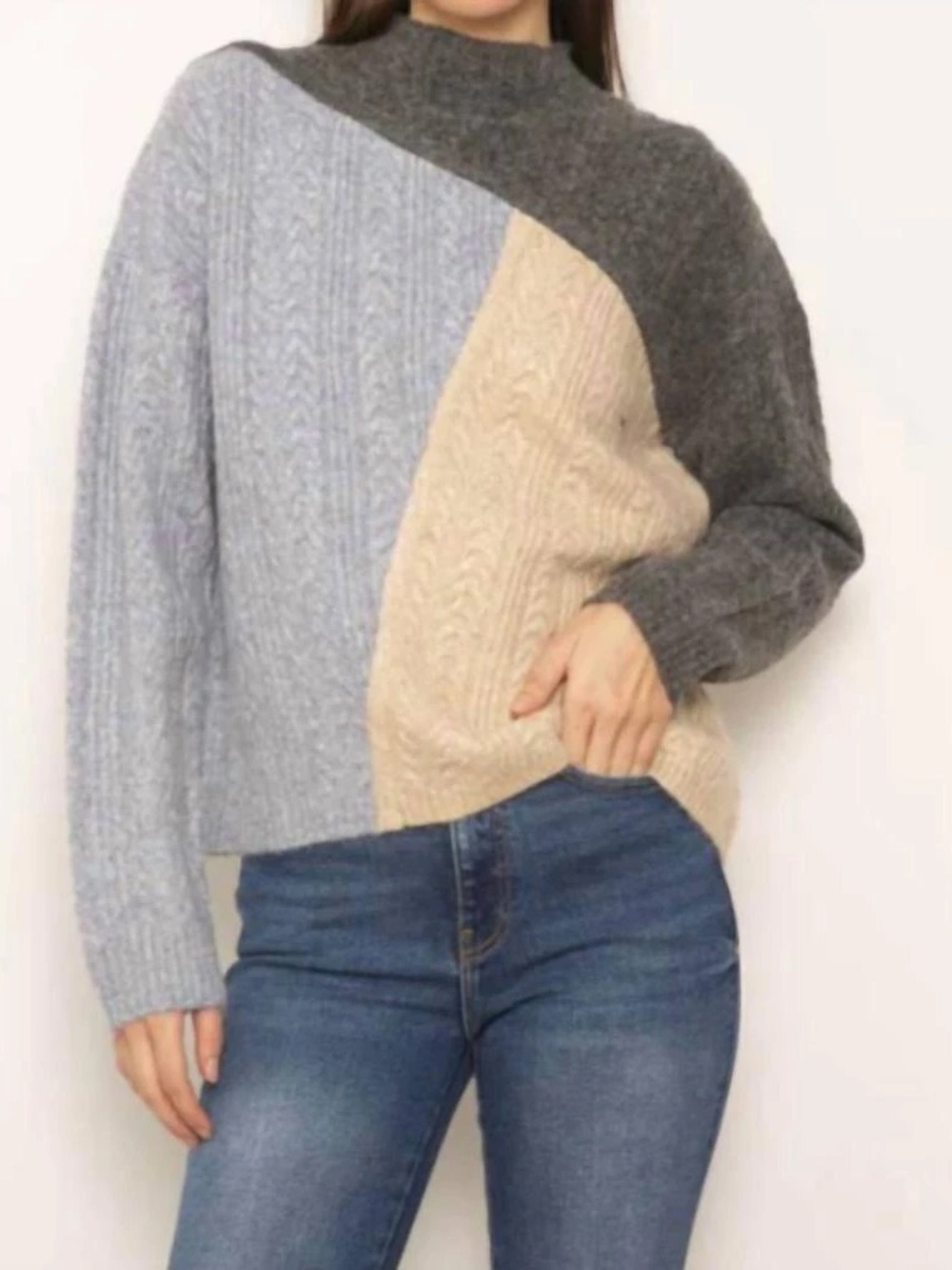 Central Park West color block sweater